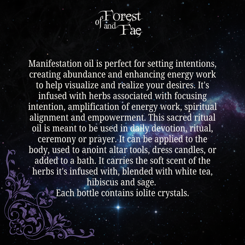 Manifestation Ritual Oil • Altar Oil for Intention Setting