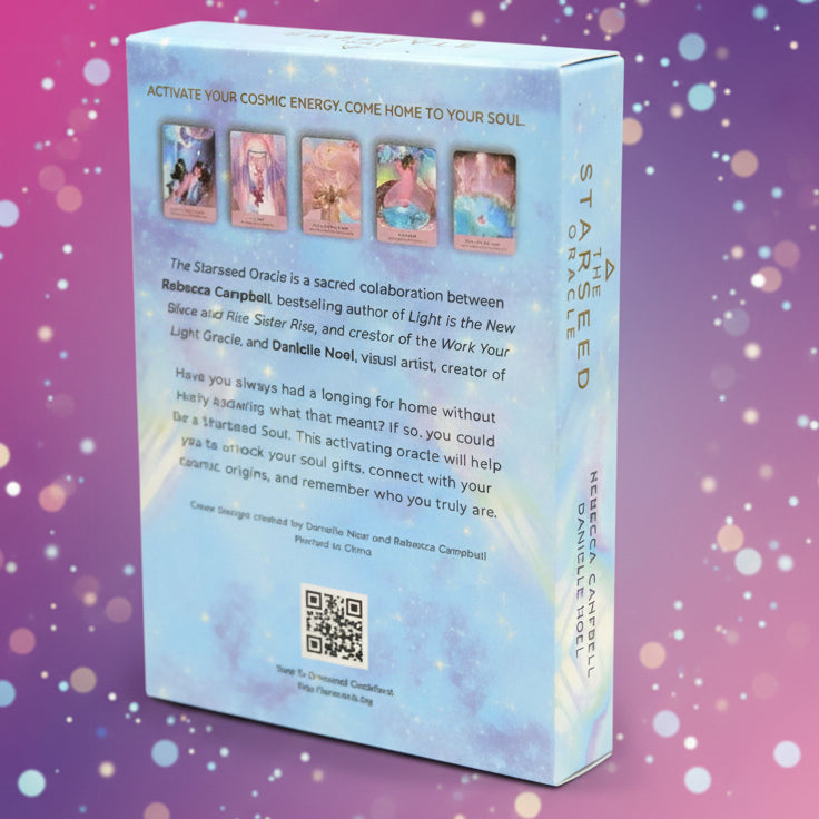 Card deck packaging with images of cards on a white background