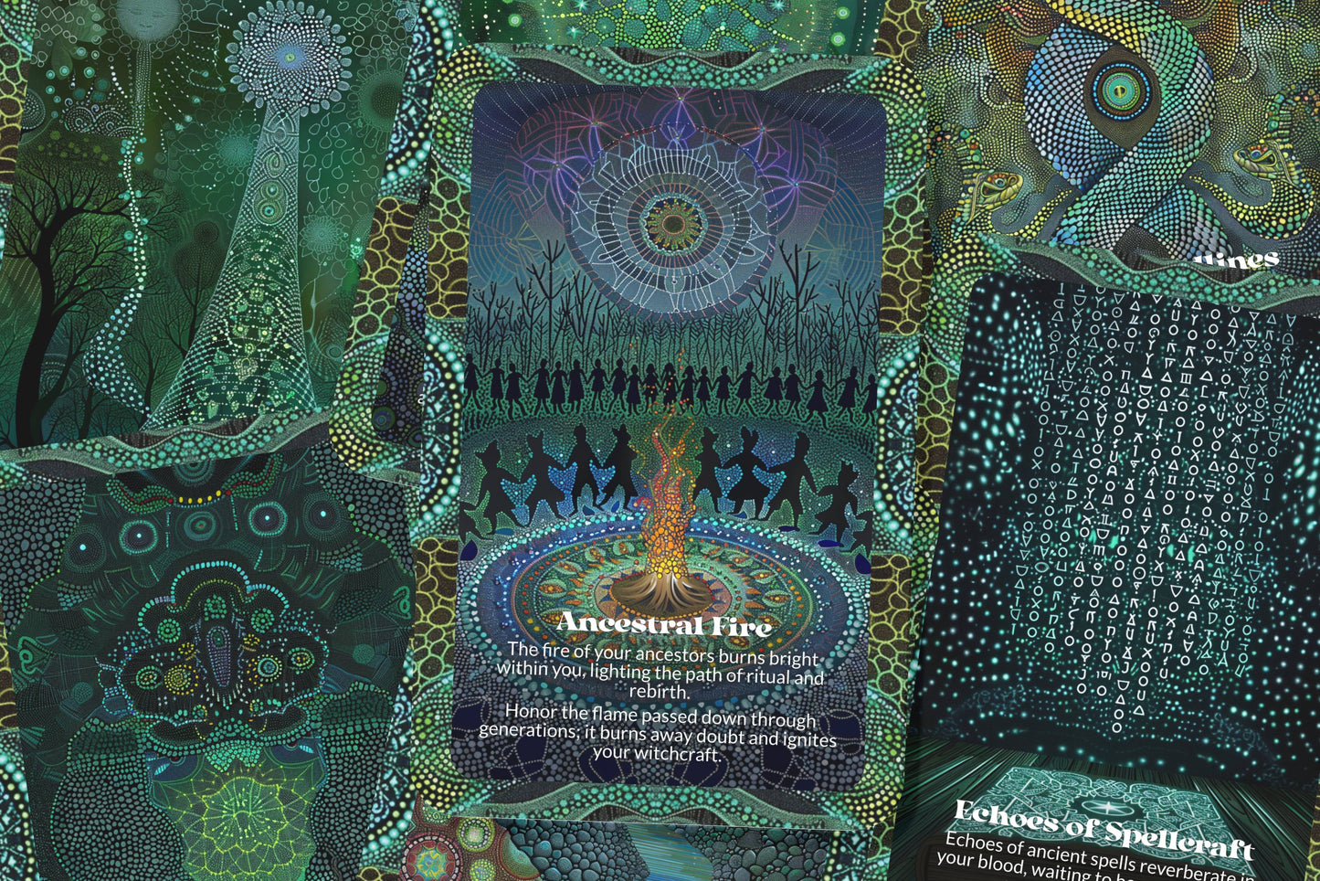 Witch Lines Ancestral Magick Oracle Deck for Intuitive Guidance - Lucky Girl Gifts