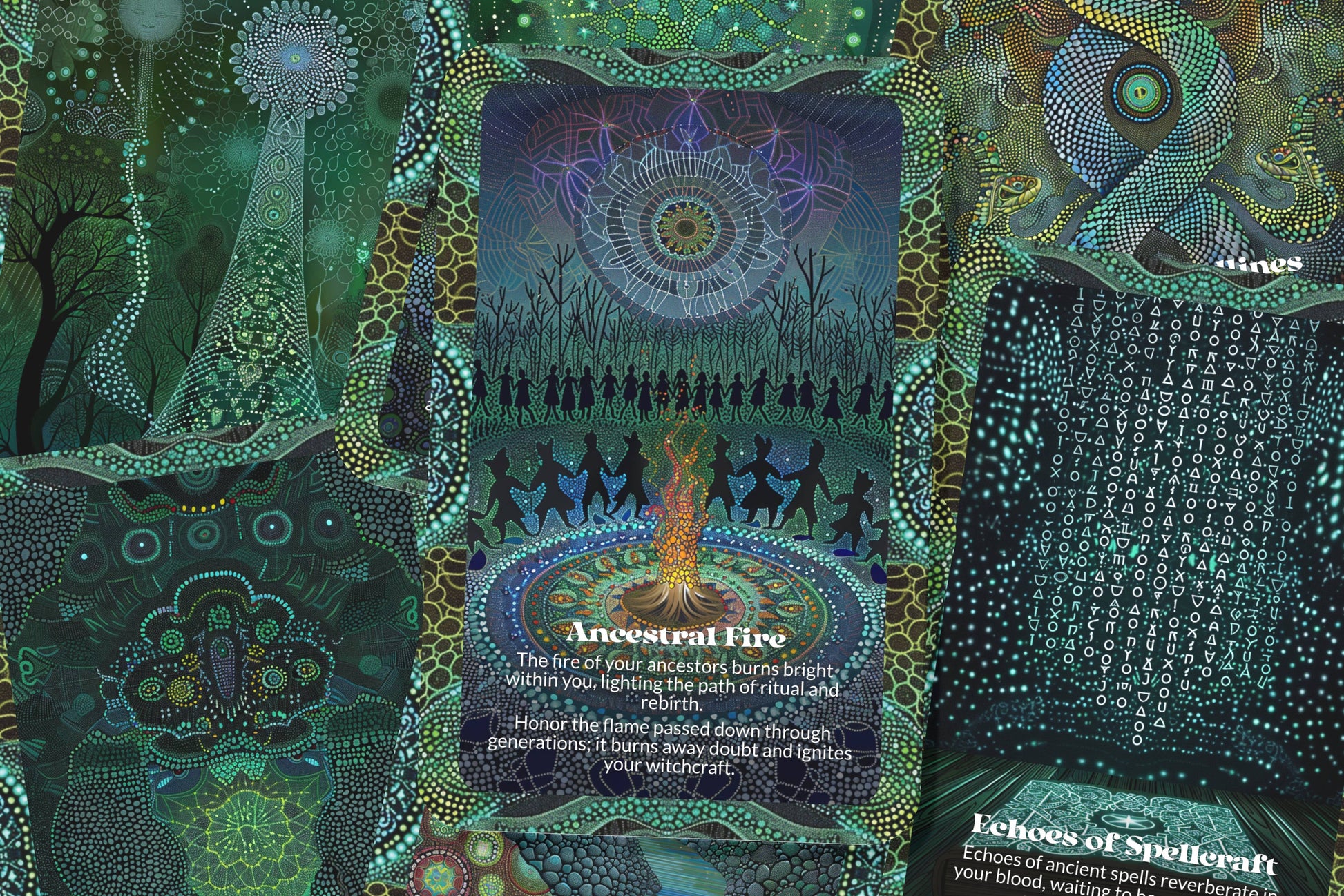 Witch Lines Ancestral Magick Oracle Deck for Intuitive Guidance - Lucky Girl Gifts