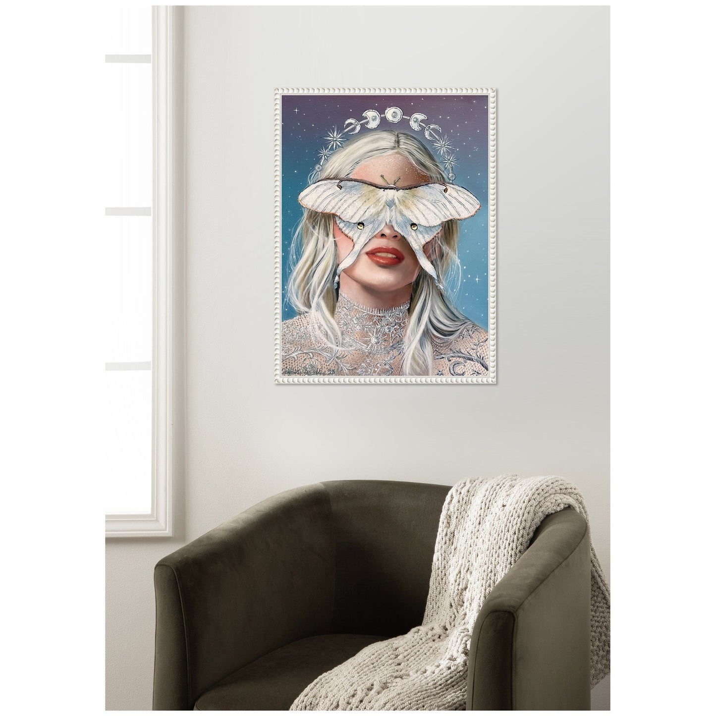 Moon Witch by Charlotte Brindley Framed Canvas Wall Art Print