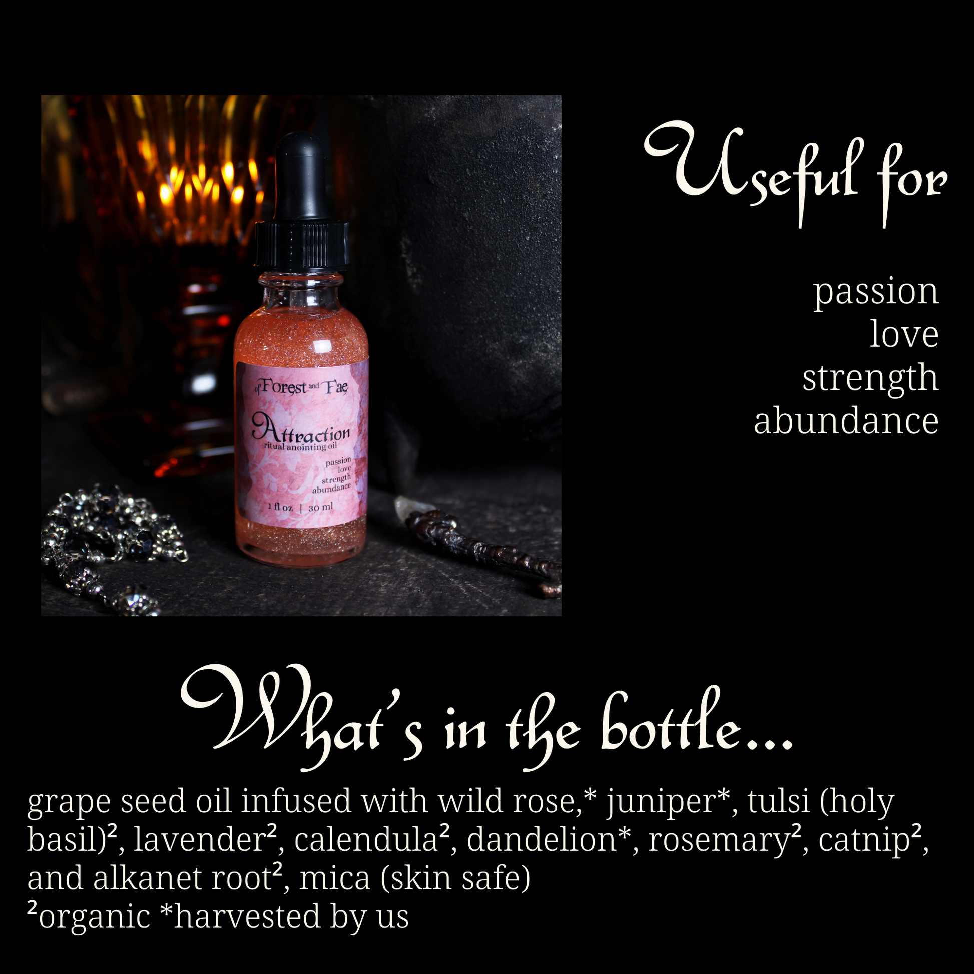 Attraction Ritual Oil for Witchy Love & Abundance Magic - Lucky Girl Gifts