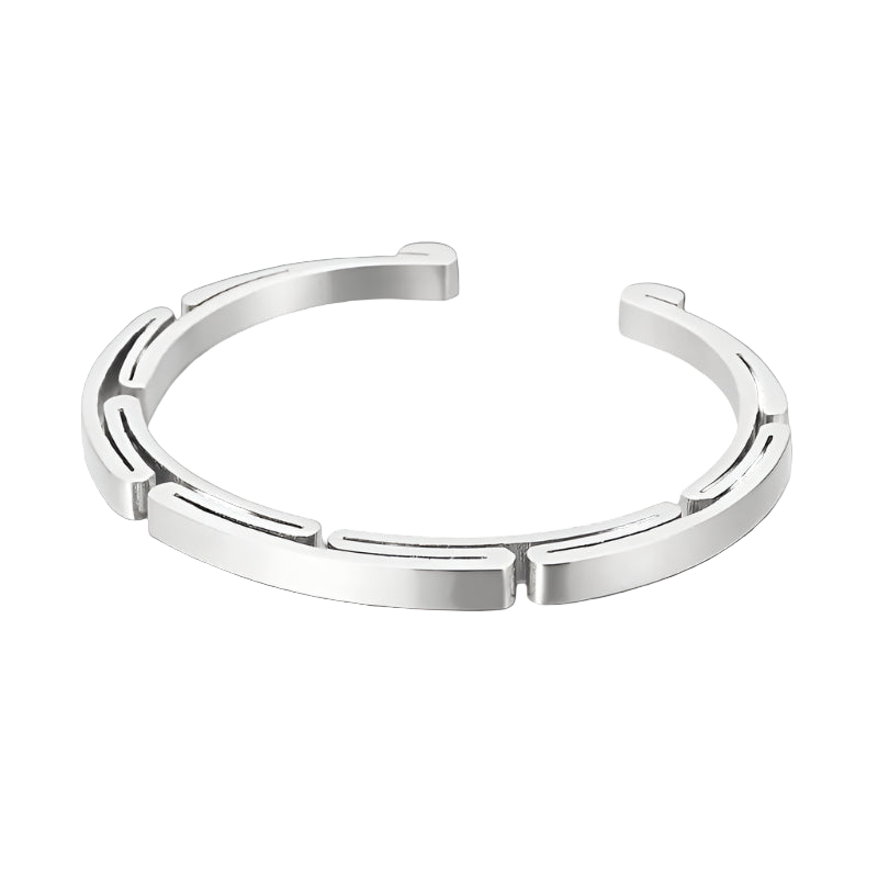 Silver bracelet on a white background