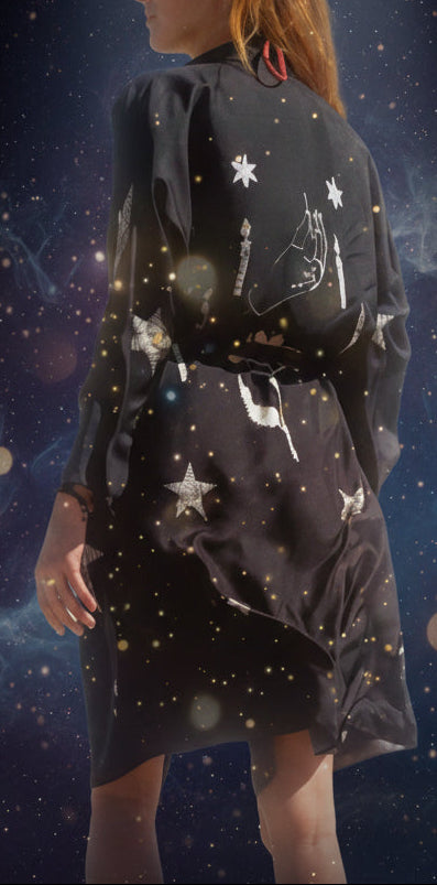The Rigel Silk Robe - Embrace Elegance Under the Starry Night - Lucky Girl Gifts