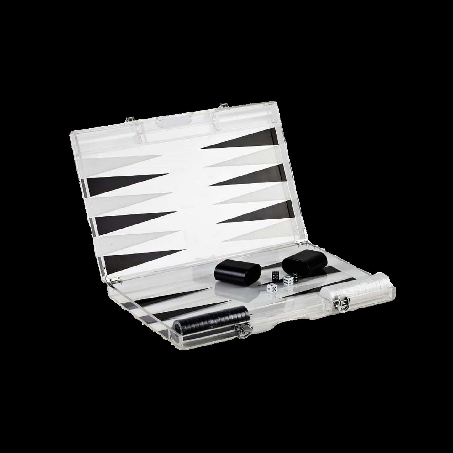 Premium 14-Inch Lucite Backgammon Set - Elegant Design for Timeless Enjoyment-Blue or Black