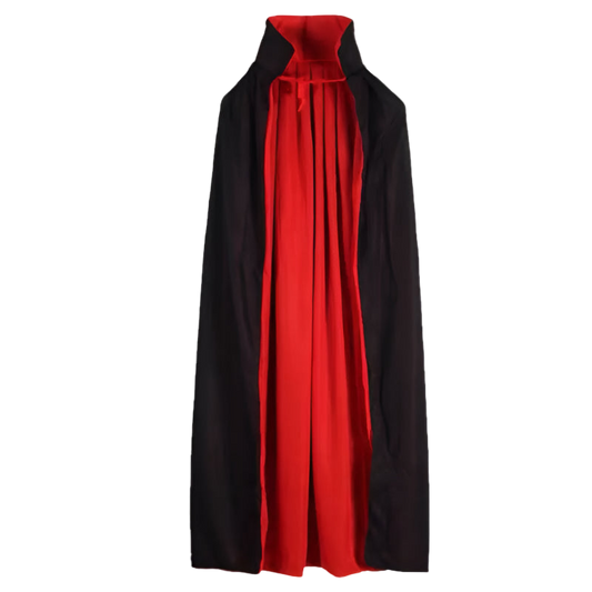 Black and red cloak on a white background