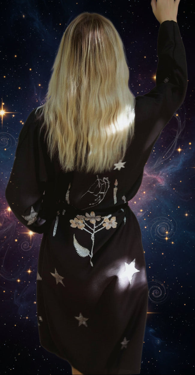 The Rigel Silk Robe - Embrace Elegance Under the Starry Night - Lucky Girl Gifts