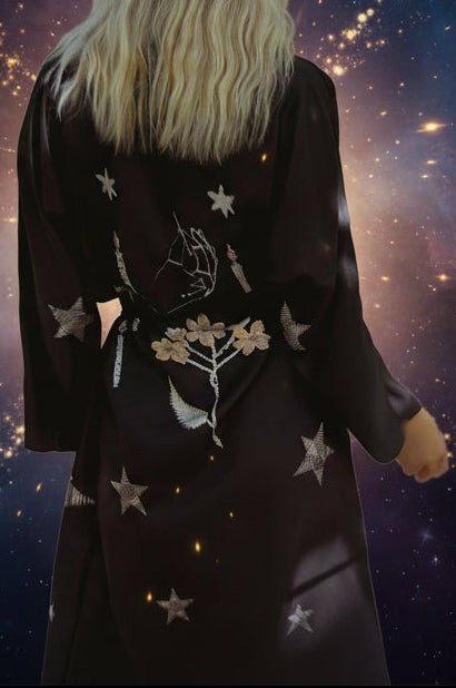 The Rigel Silk Robe - Embrace Elegance Under the Starry Night - Lucky Girl Gifts