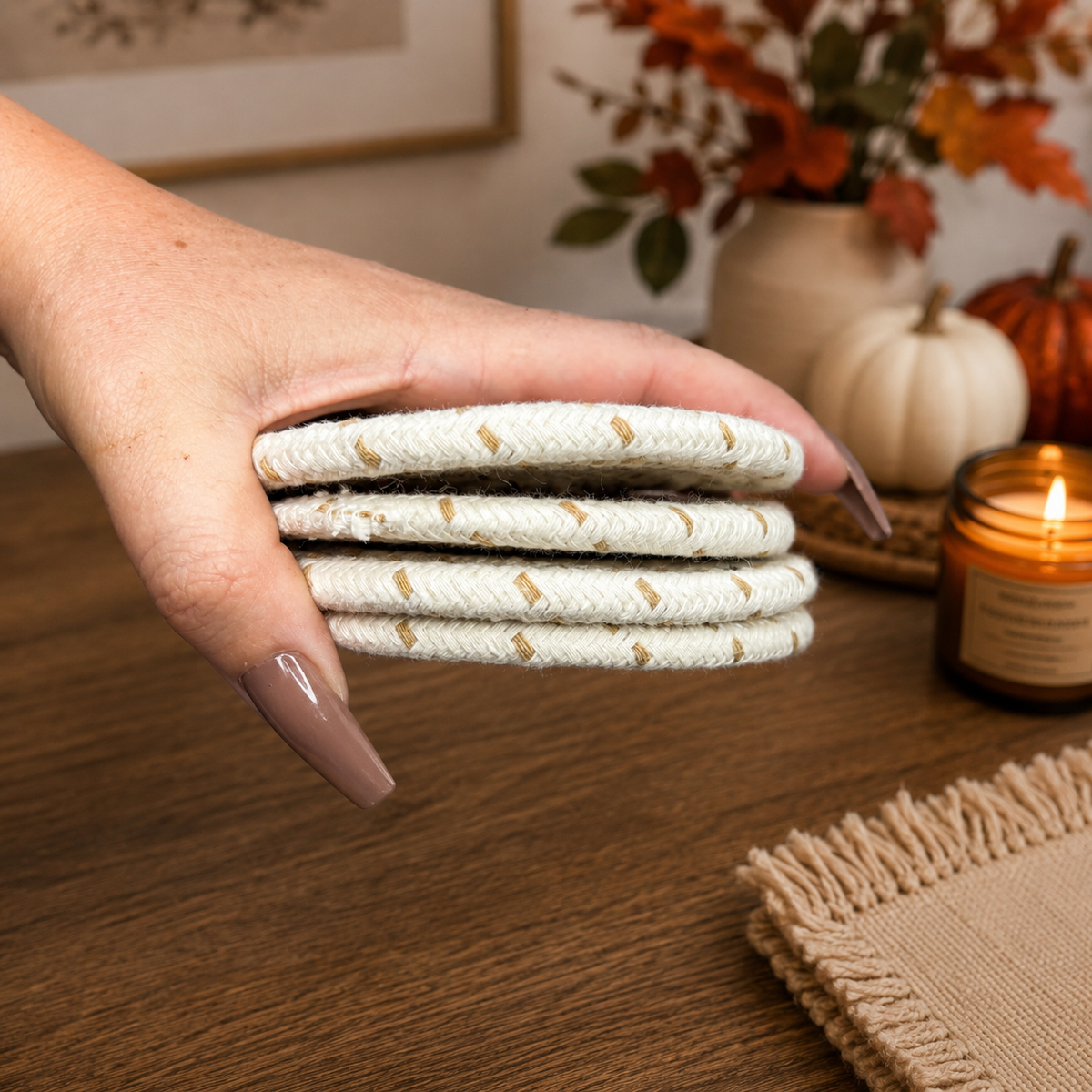 Fall Fabric Coasters - Lucky Girl Gifts