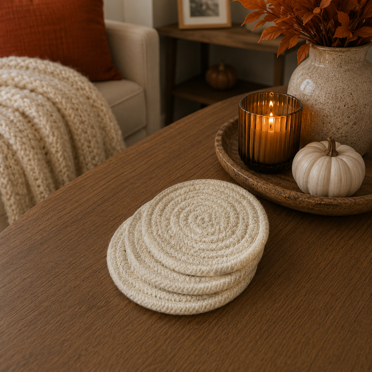Fall Fabric Coasters - Lucky Girl Gifts