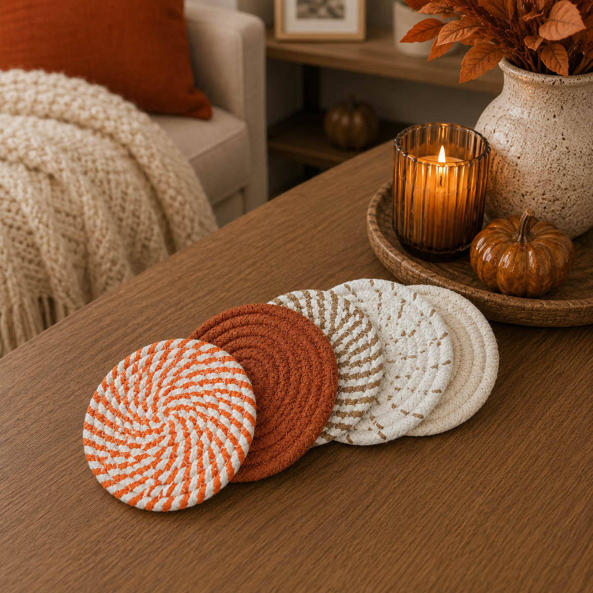 Fall Fabric Coasters - Lucky Girl Gifts