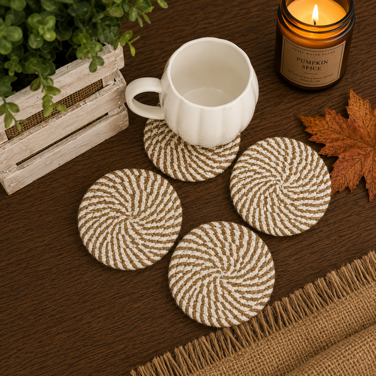 Fall Fabric Coasters - Lucky Girl Gifts