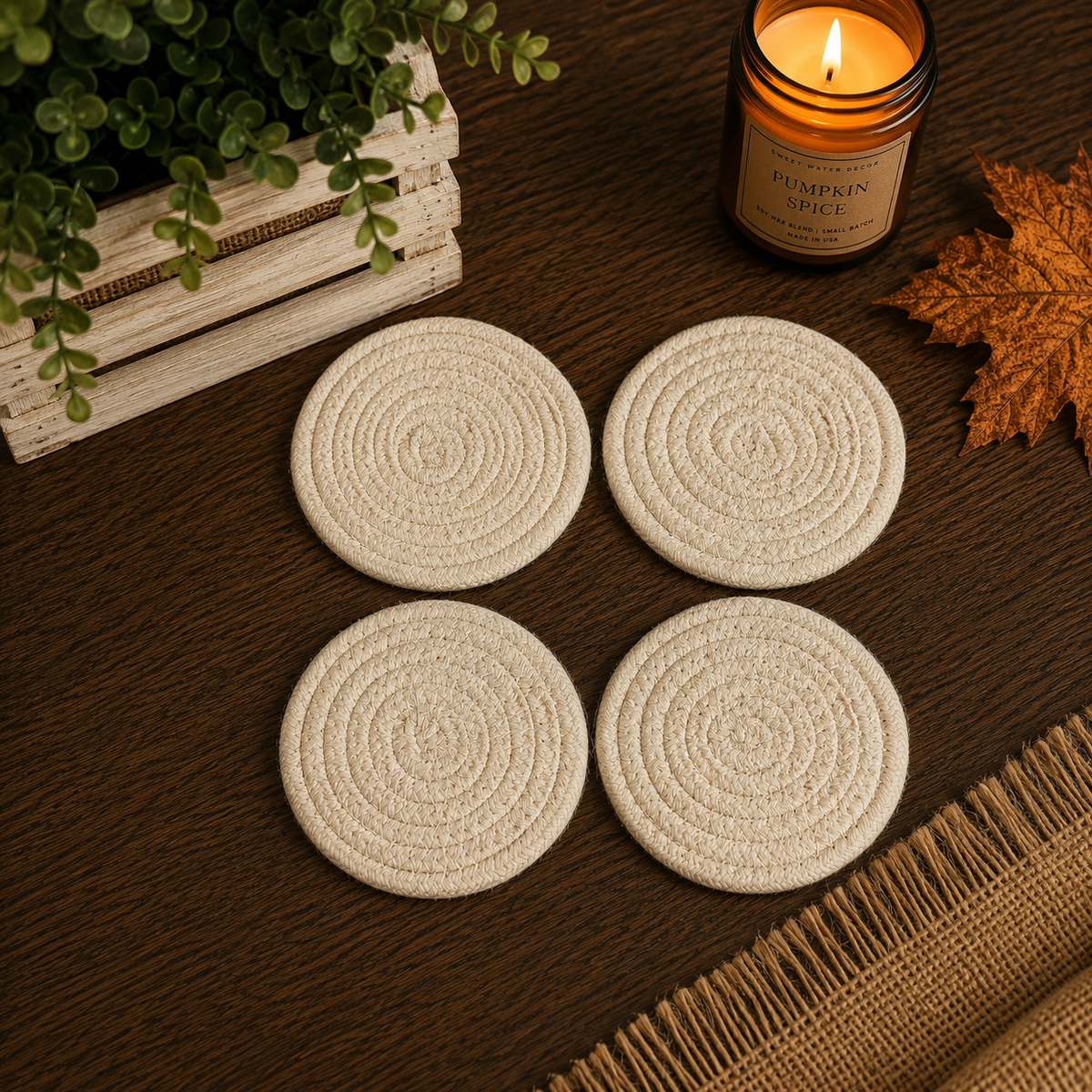 Fall Fabric Coasters - Lucky Girl Gifts