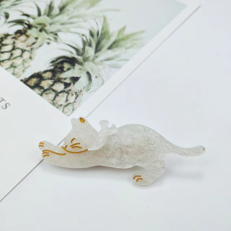 Hand-painted Stretching Cat Hair Clip all colors | Eco-Friendly