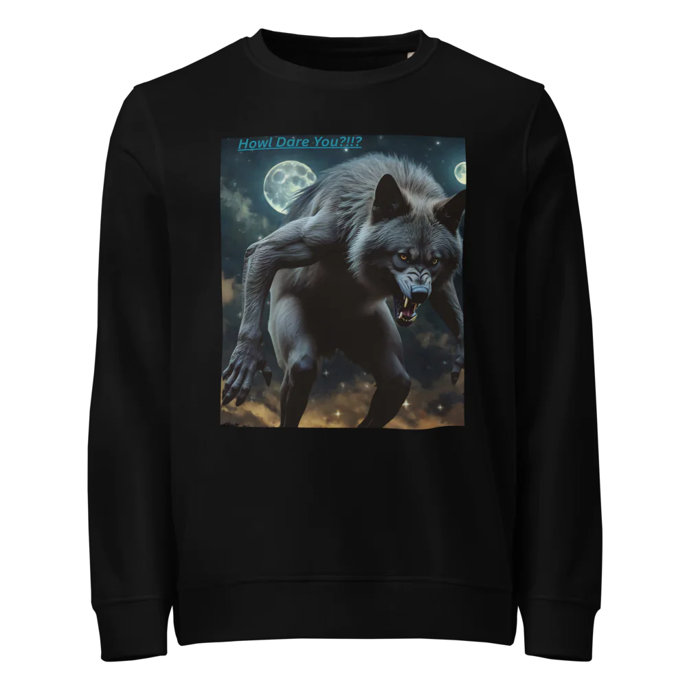 Halloween werewolf full moon Unisex Organic Sweatshirt