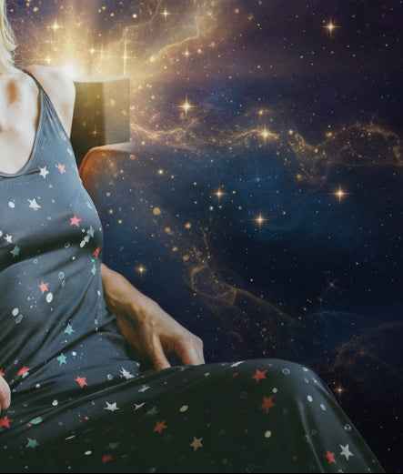 Andromeda Silk Dress in Galaxy - Elegant and Unique Fashion Statement