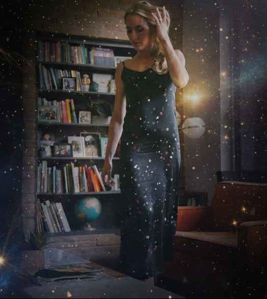Andromeda Silk Dress in Galaxy - Elegant and Unique Fashion Statement