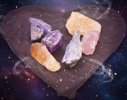 Shungite Heart Dish with Angel Wings | Grounding & Protection - Lucky Girl Gifts