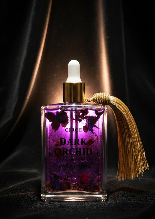 Dark Orchid Pheromone Body Oil — Seductive Orchid, Jasmine & Amber with Black Obsidian