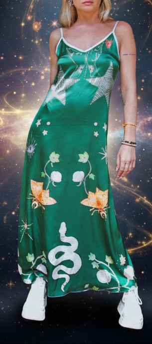 Andromeda Silk Dress - Jungle Altar Elegance