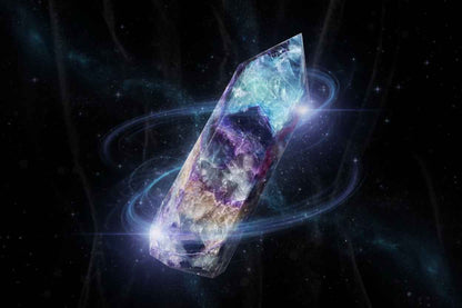 Natural Large Colored Fluorite Crystal Point Natural Crystal Wand Healing
