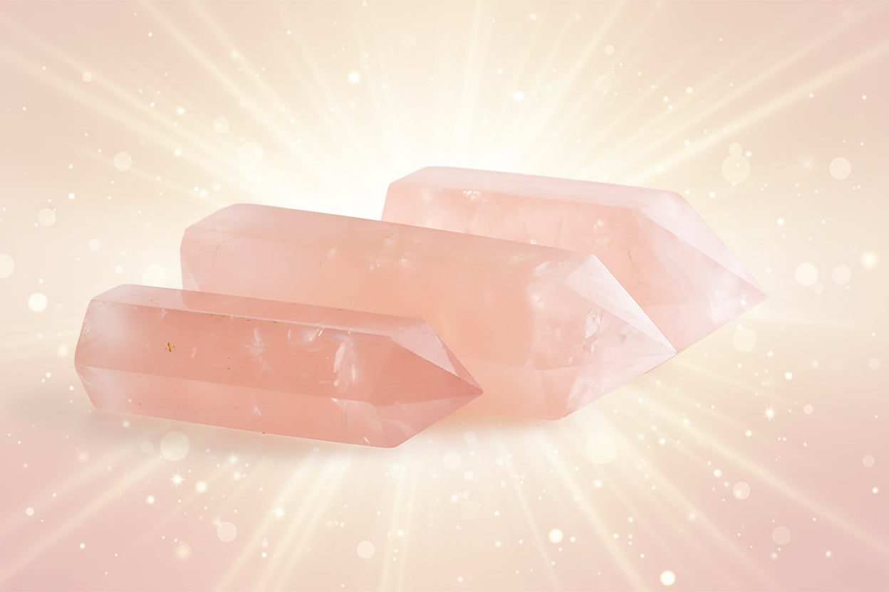 Pink crystal on a white background