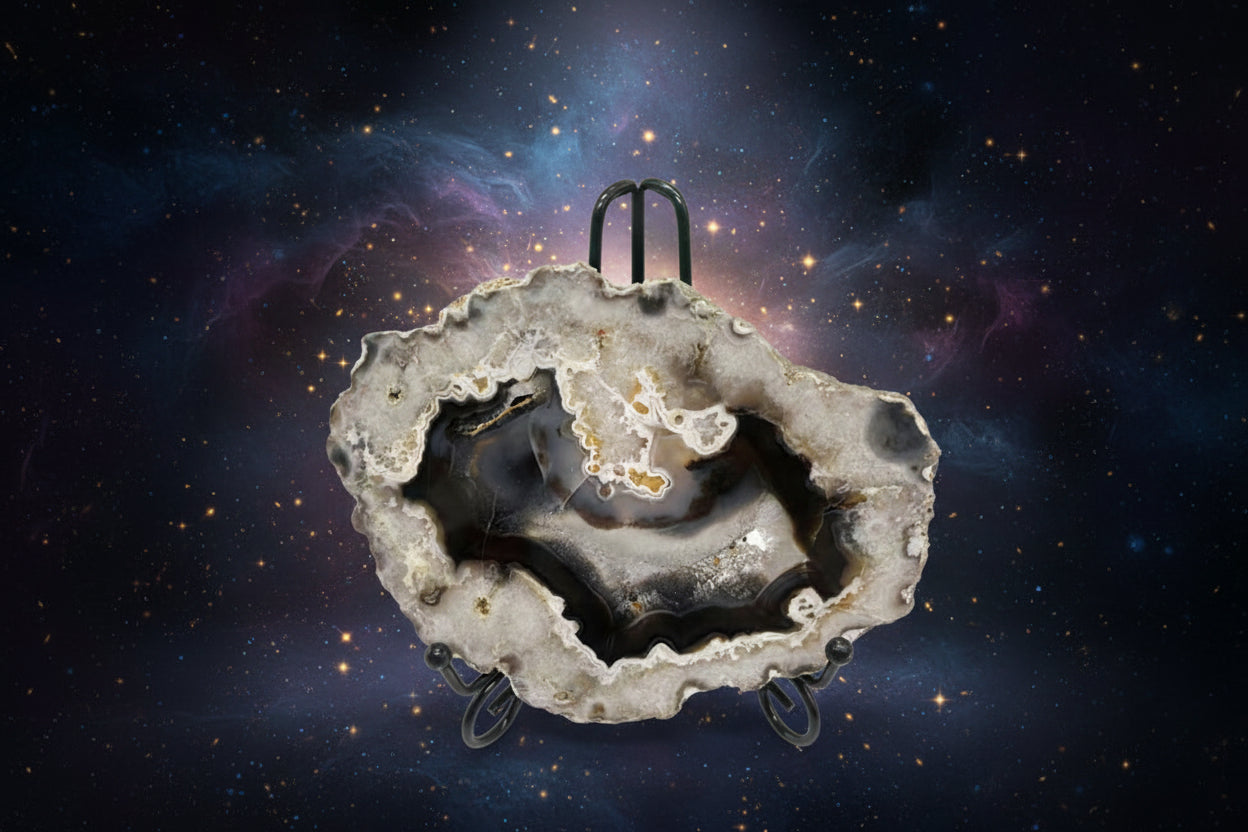 Ocean Jasper Geode Slice | Raw Druzy for Healing, Meditation & Dreamwork - Lucky Girl Gifts