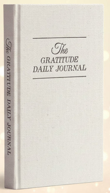 Gratitude daily journal with color swatch on a white background