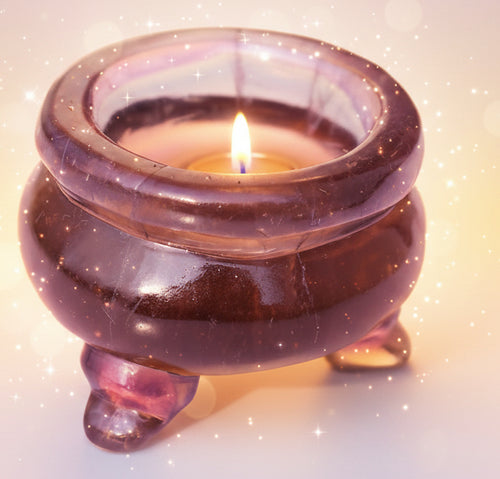 Amethyst glass bowl on a white background