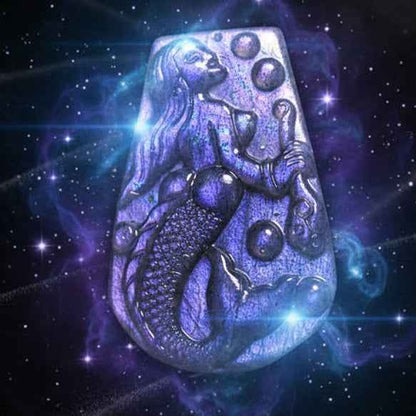 Pink Flash Labradorite Palm Crystal Mermaid Goddess