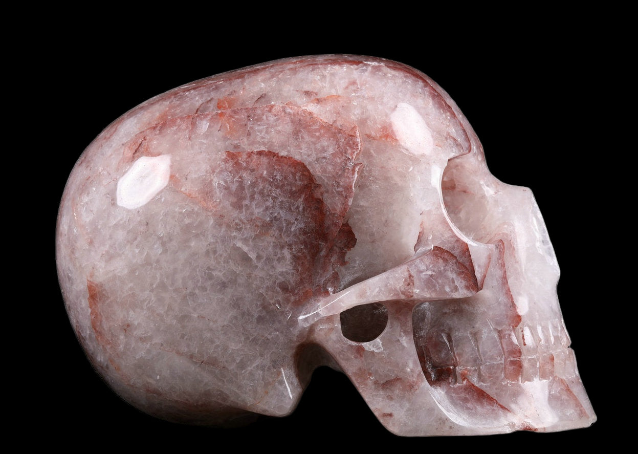 Crystal skull on a white background