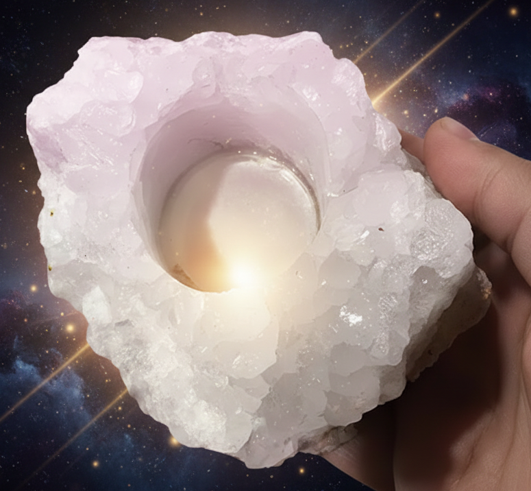Selenite Candle Holder for Energy Restoration - Lucky Girl Gifts
