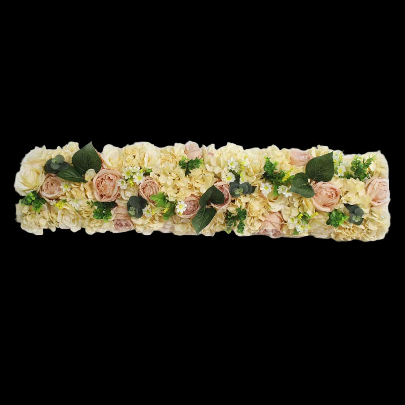 Floral arrangement in a rectangular shape on a white background