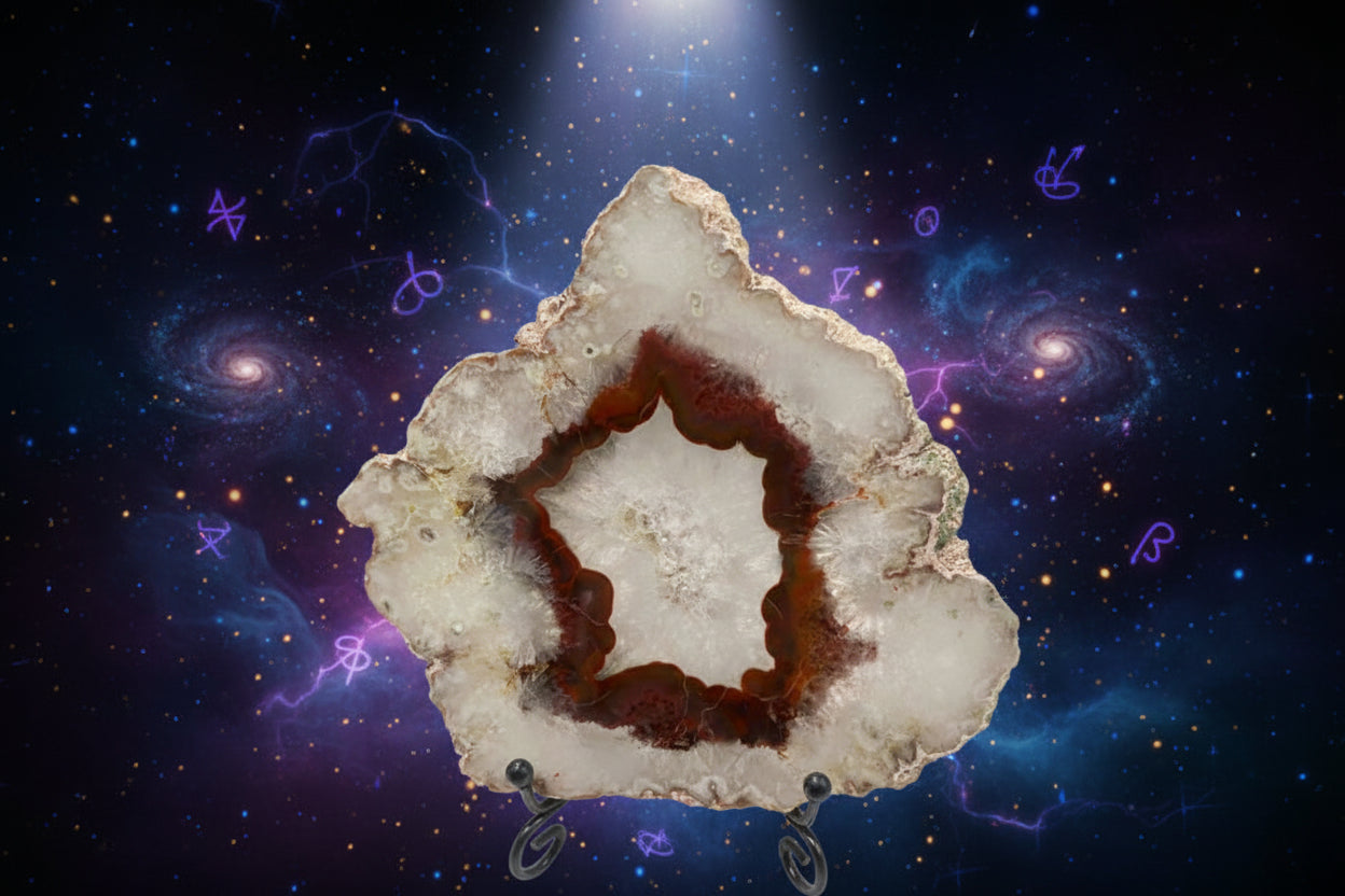 Ocean Jasper Geode Slice | Raw Druzy for Healing, Meditation & Dreamwork - Lucky Girl Gifts