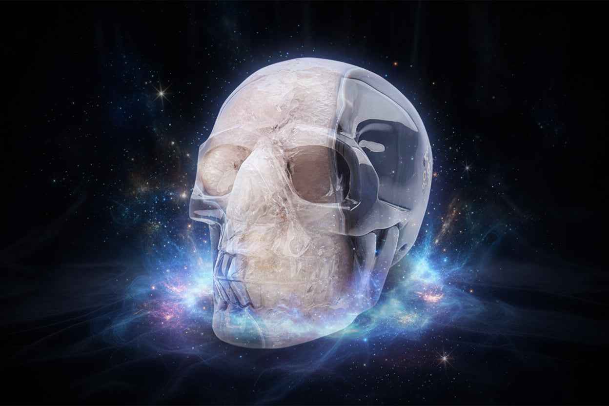 Crystal Skull Large Hollowed Agate Amethyst