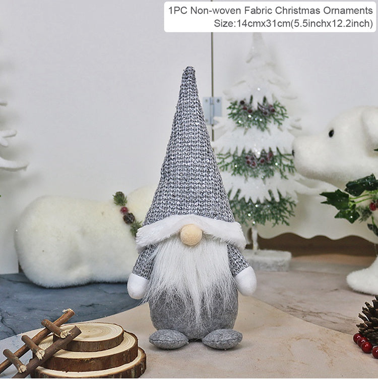 Decorative gnome figure with a textured hat on a neutral background
