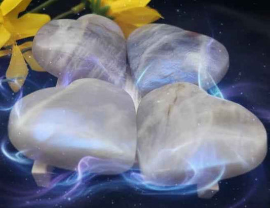 Moonstone Heart Blue Flash Crystal