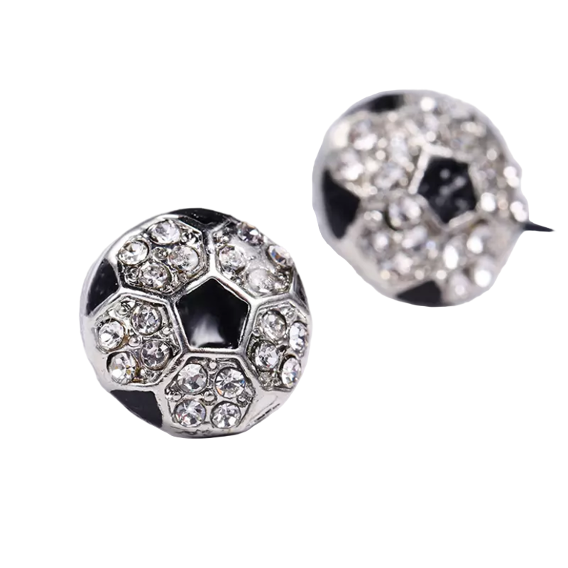 Sports Stud Earrings for Women Bling Rhinestone Crystal Ear Jewelry