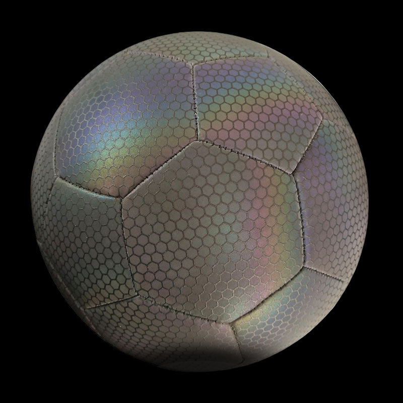 Reflective soccer ball with Crossway logo on a white background
