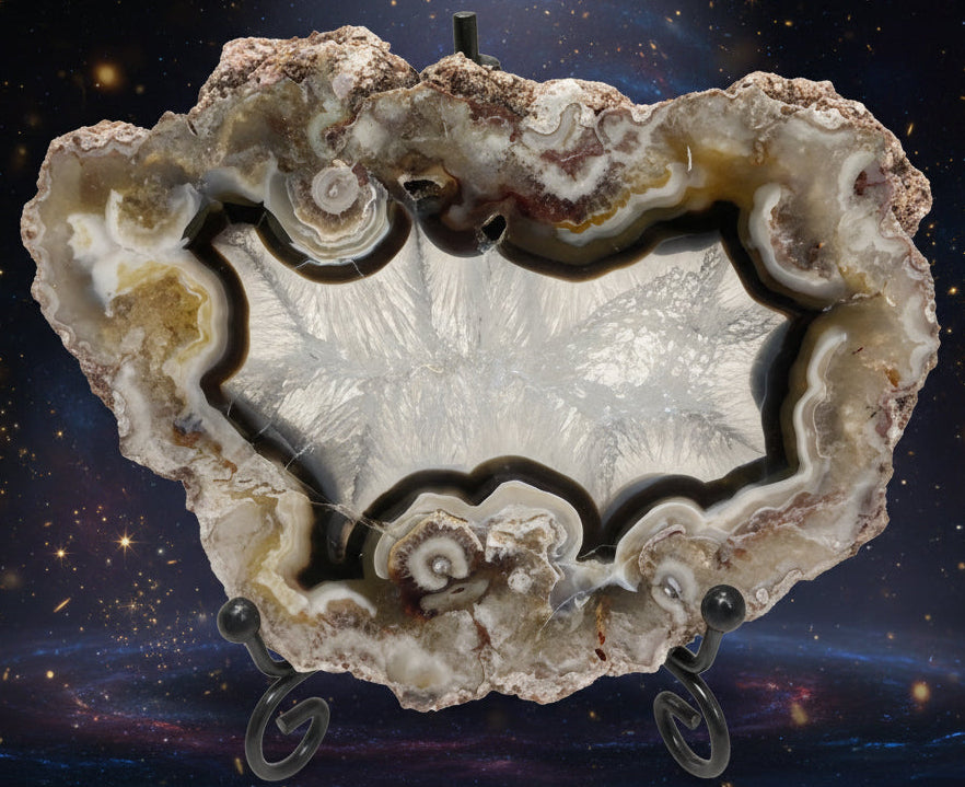 Ocean Jasper Geode Slice | Raw Druzy for Healing, Meditation & Dreamwork - Lucky Girl Gifts