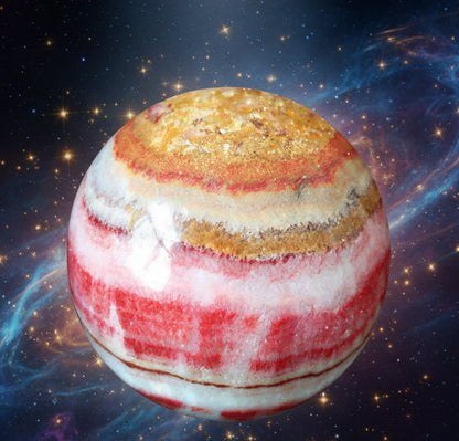 Rhodochrosite Crystal Ball for Spiritual Healing and Energy Balance - Lucky Girl Gifts