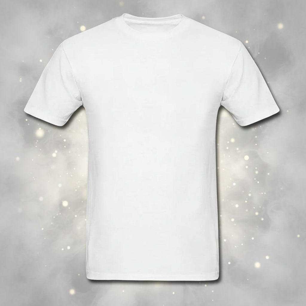 Plain white t-shirt on a white background