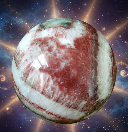 Rhodochrosite Crystal Ball for Spiritual Healing and Energy Balance - Lucky Girl Gifts
