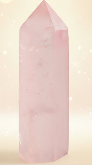 Pink crystal tower on a white background
