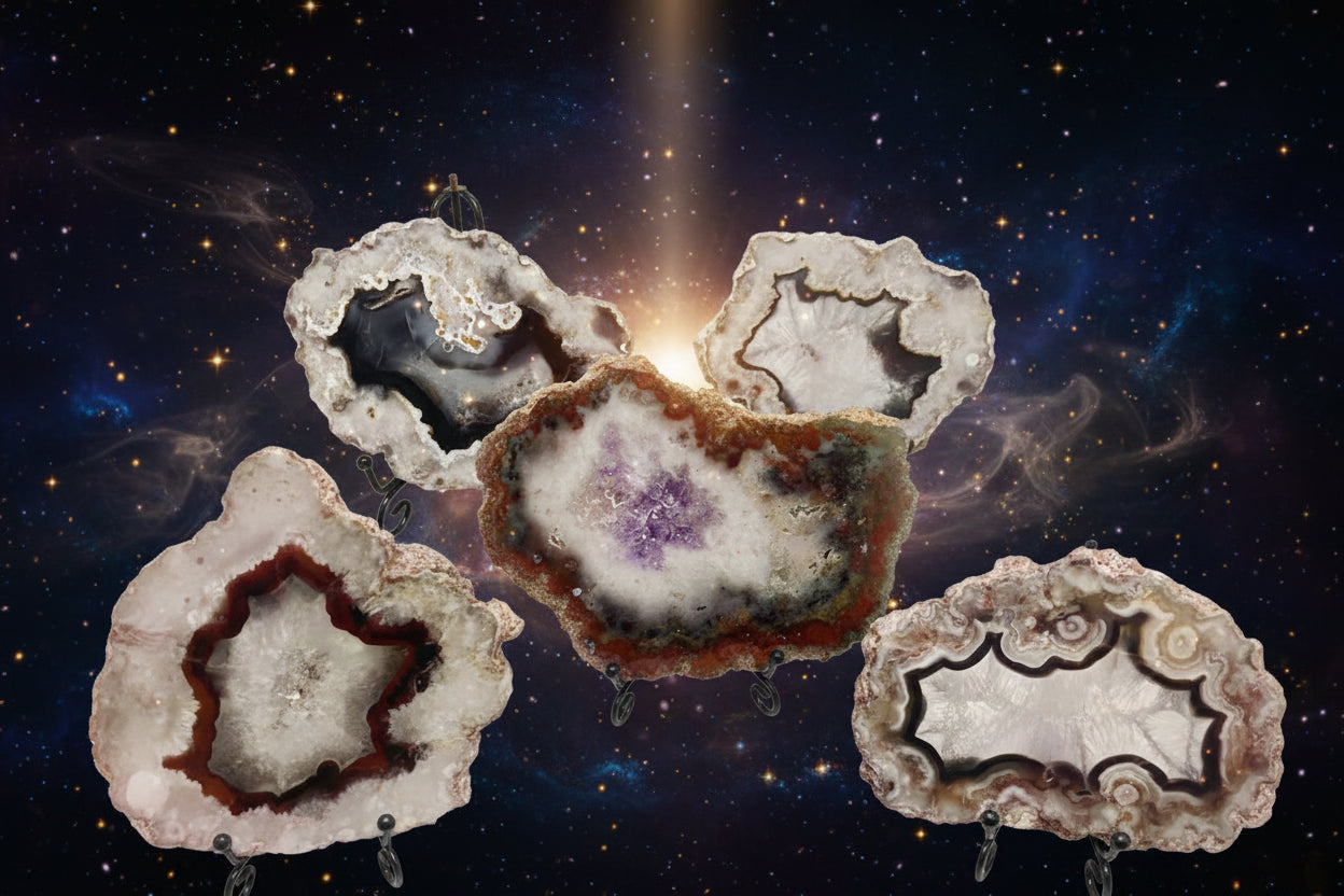 Ocean Jasper Geode Slice | Raw Druzy for Healing, Meditation & Dreamwork - Lucky Girl Gifts