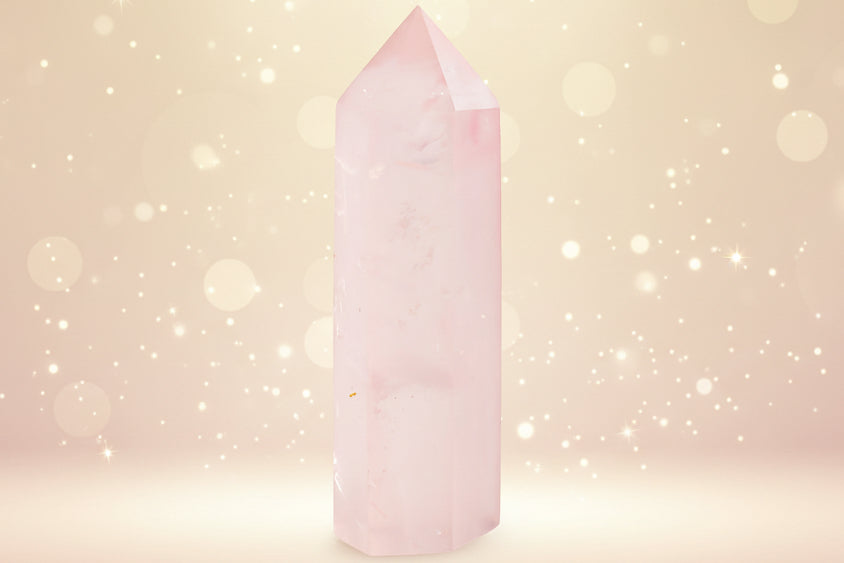 Pink crystal on a white background