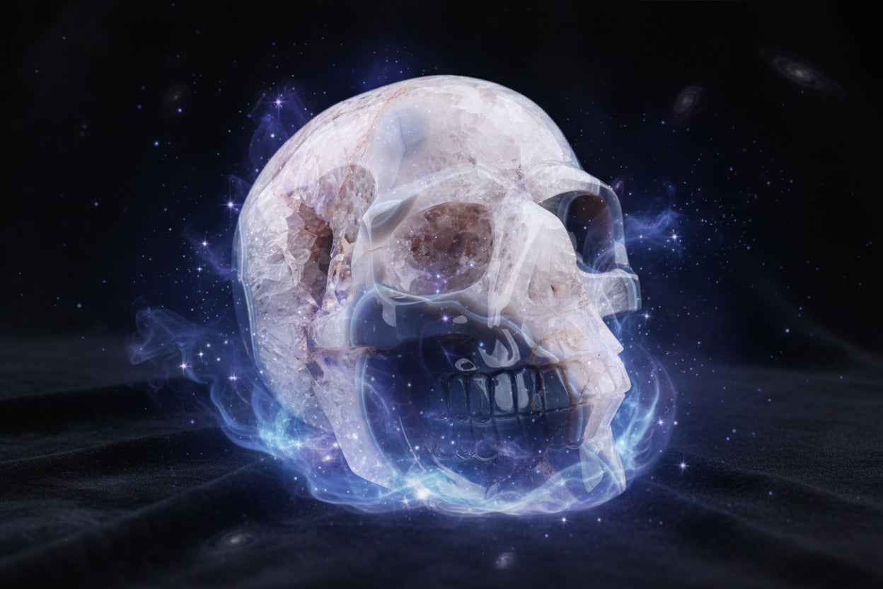 Crystal Skull Large Hollowed Agate Amethyst