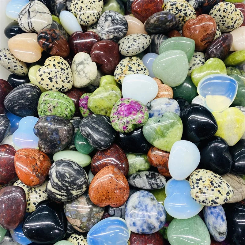 Assorted colorful stones and pebbles of various sizes and colors.