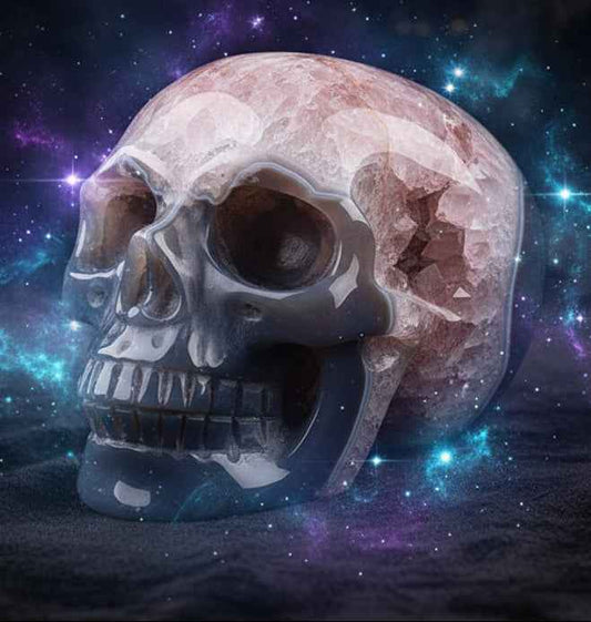 Crystal Skull Large Hollowed Agate Amethyst