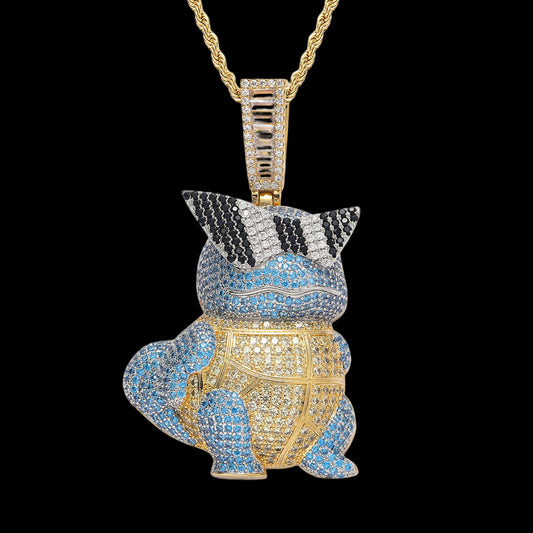 Elegant pendant with intricate design on a white background